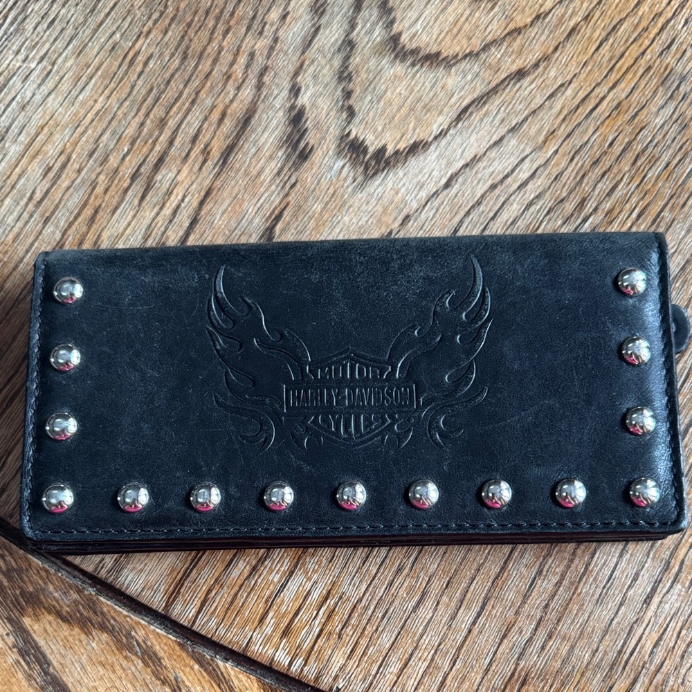 Harley-Davidson Black Studded Wallet